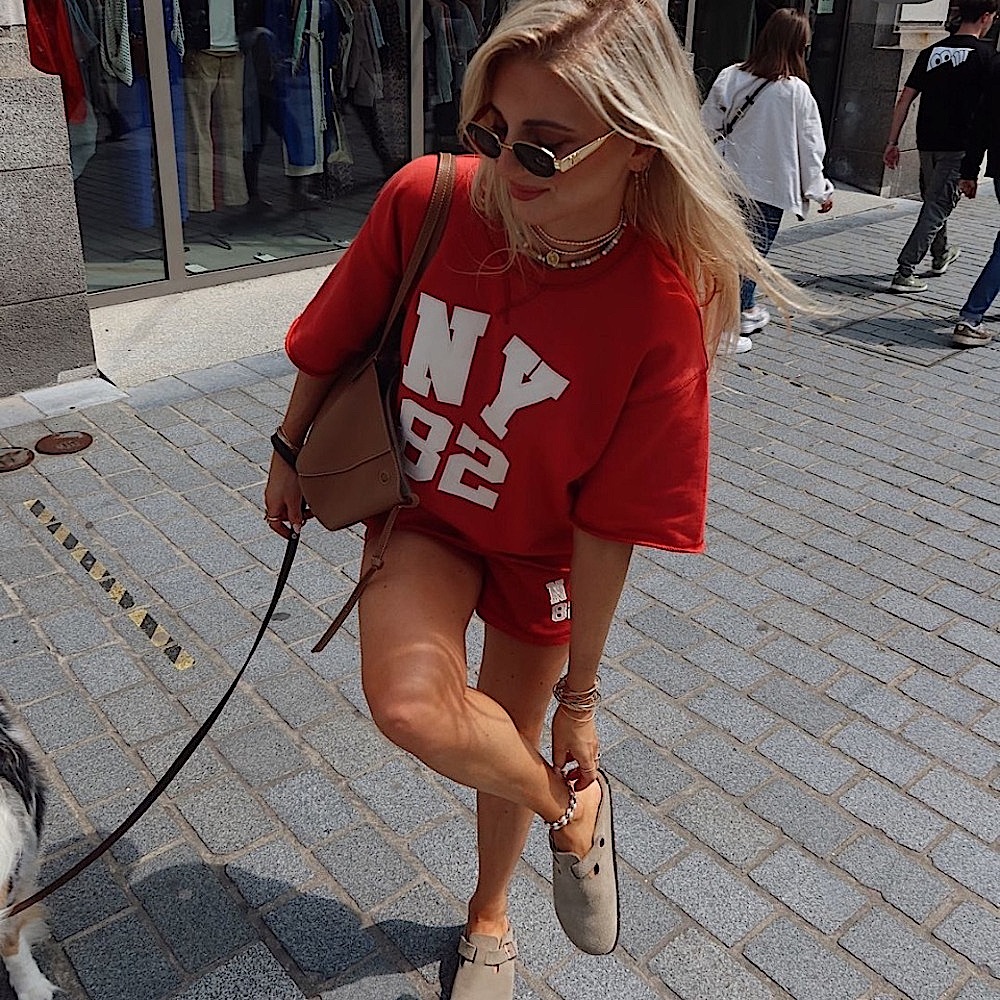 NWT Zara 2 Piece “NY 82” Varsity Plush Sweat Shirt and Matching Shorts Set - Picture 4 of 15